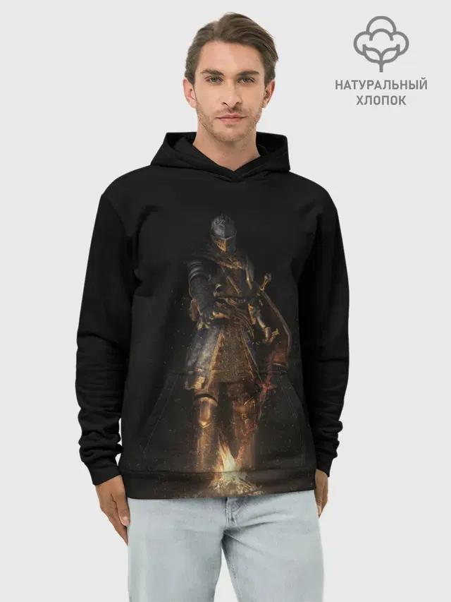 Худи мужской базовый хлопок с принтом «Dark Souls One»