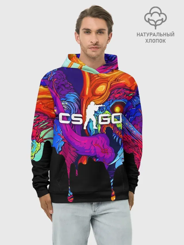 Худи мужской базовый хлопок с принтом «Counter-Strike — CS GO HYPER BEAST»