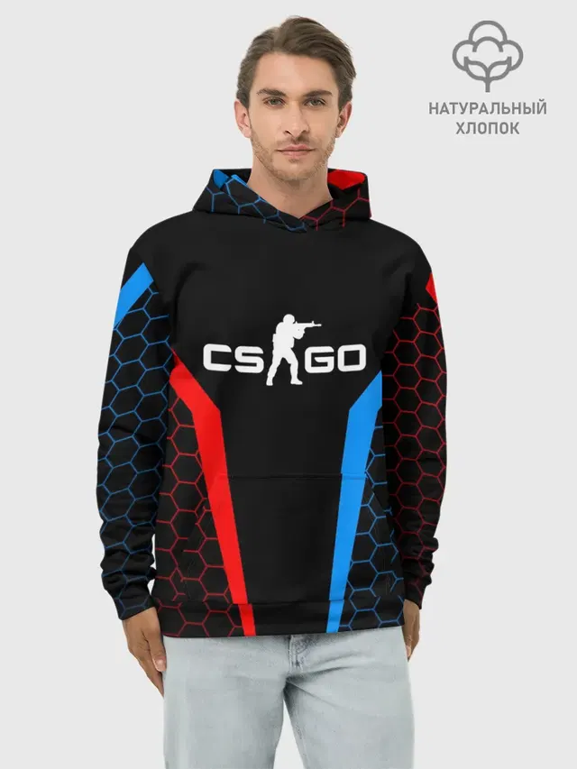 Худи мужской базовый хлопок с принтом «Counter-Strike — CS GO»