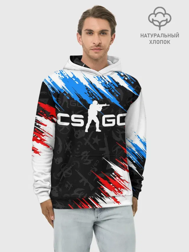 Худи мужской базовый хлопок с принтом «Counter-Strike — CS GO»