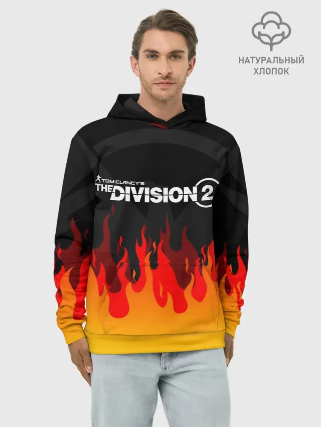 Худи мужской базовый хлопок с принтом «Разные игры — THE DIVISION 2»