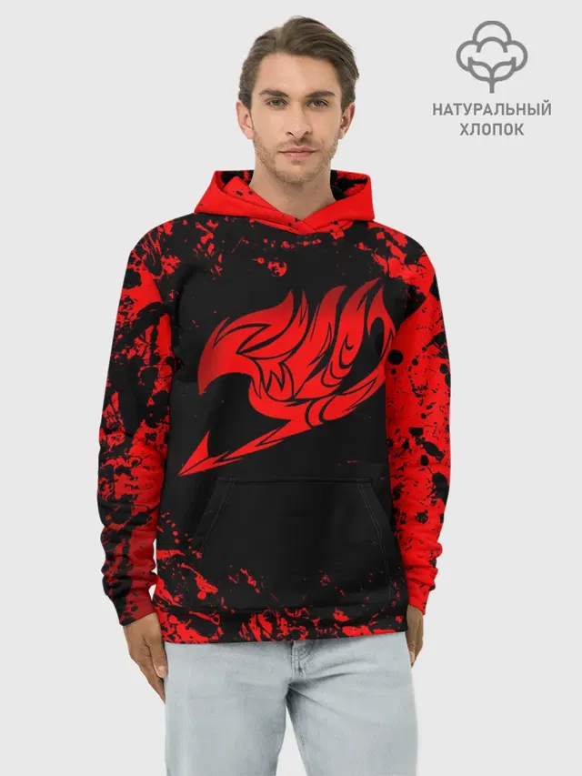 Худи мужской базовый хлопок с принтом «Хвост Феи — Fairy Tail»