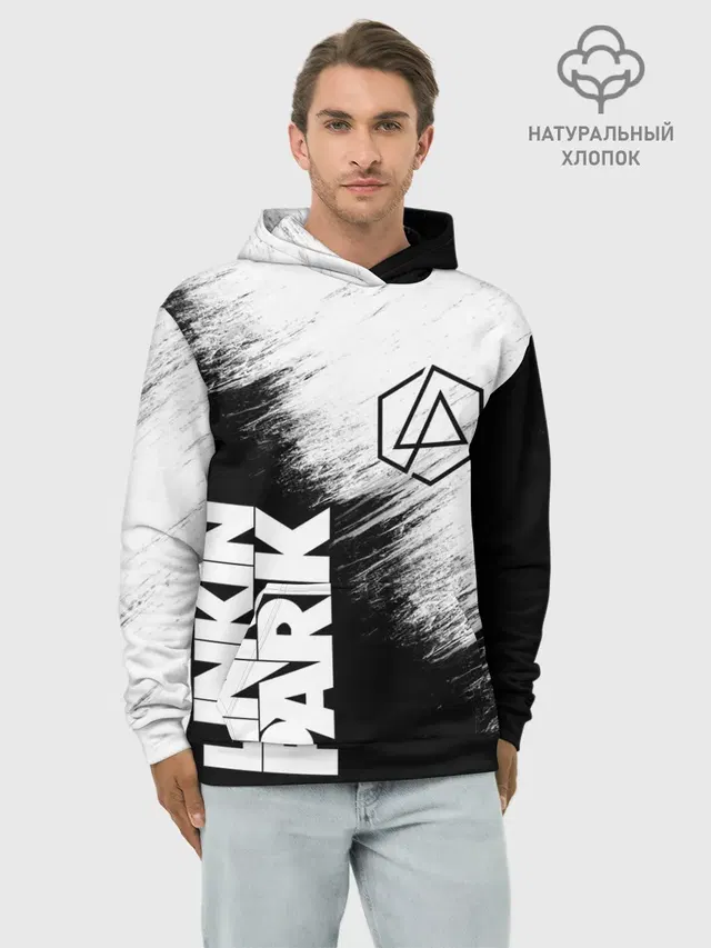 Худи мужской базовый хлопок с принтом «LP logo — LINKIN PARK [3]»