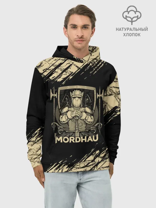 Худи мужской базовый хлопок с принтом «Разные игры — Mordhau»