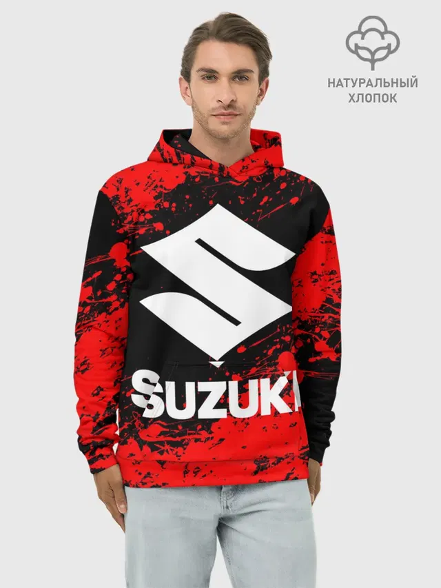 Худи мужской базовый хлопок с принтом «Suzuki Motor Corporation»