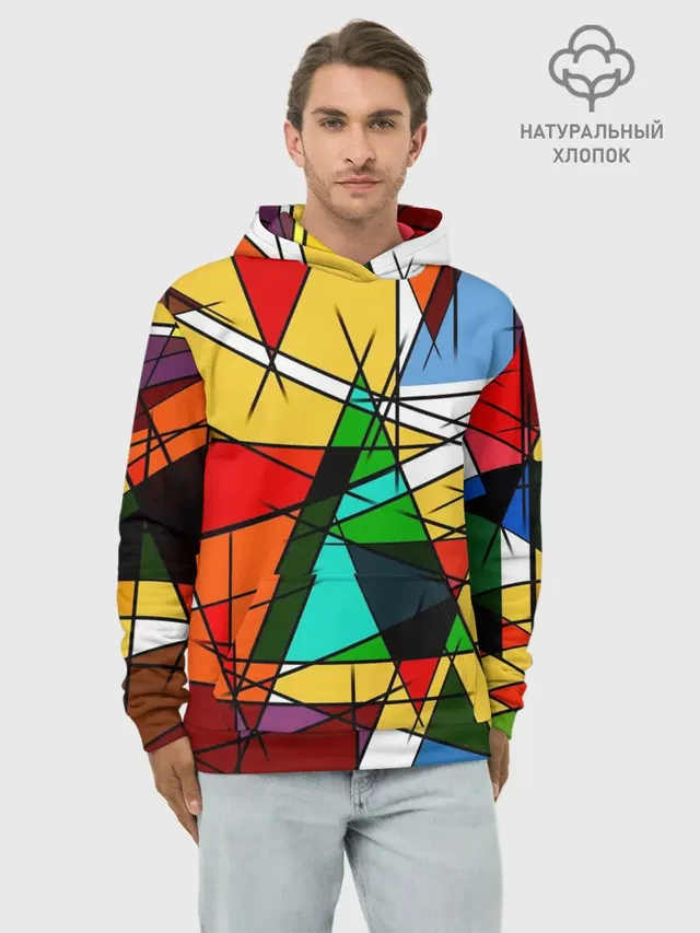 Худи мужской базовый хлопок с принтом «Tie-Dye — ПИКАССО»