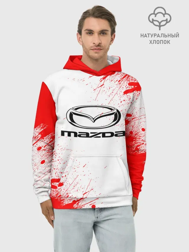 Худи мужской базовый хлопок с принтом «Car logo»
