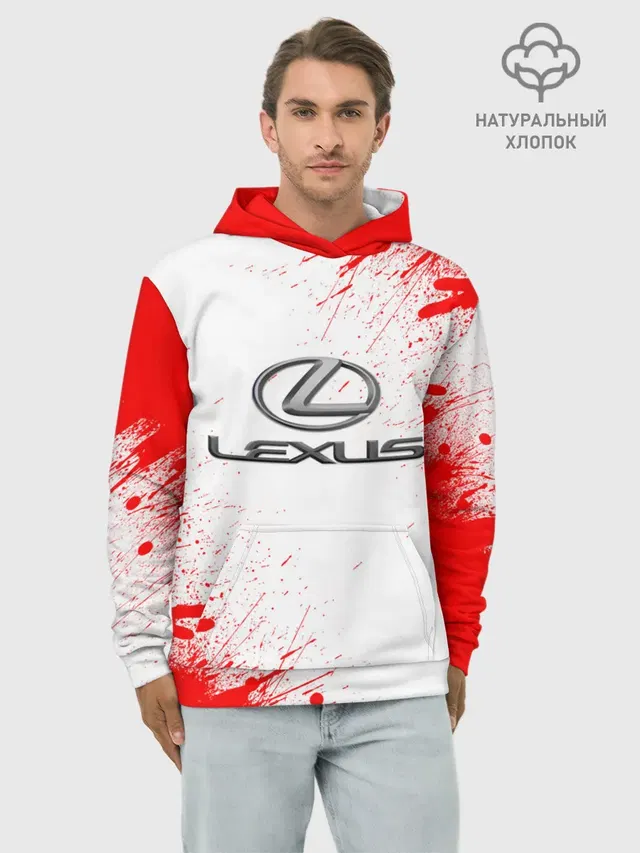 Худи мужской базовый хлопок с принтом «Lexus»