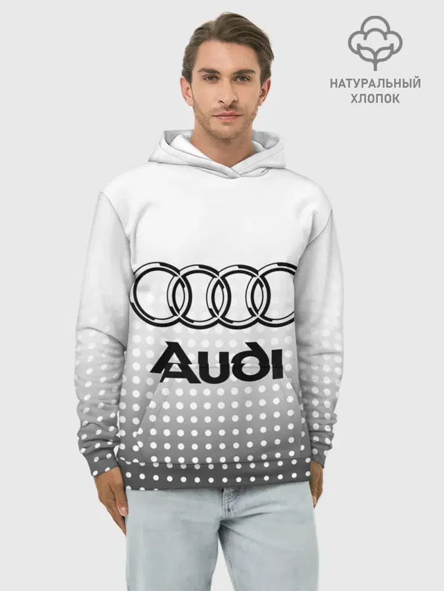 Худи мужской базовый хлопок с принтом «Audi»