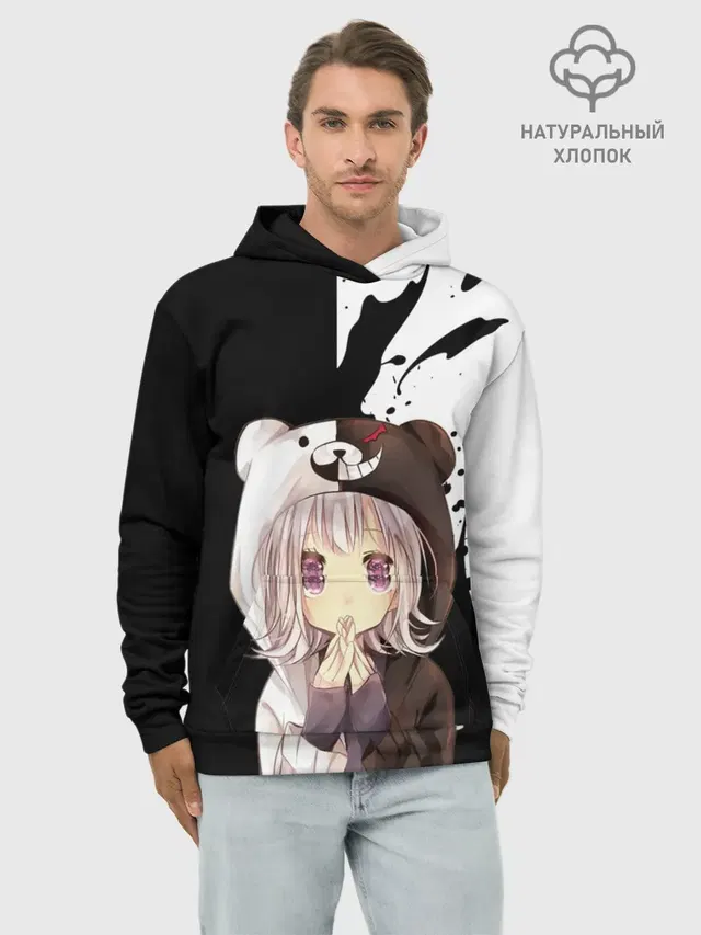 Худи мужской базовый хлопок с принтом «Danganropa»