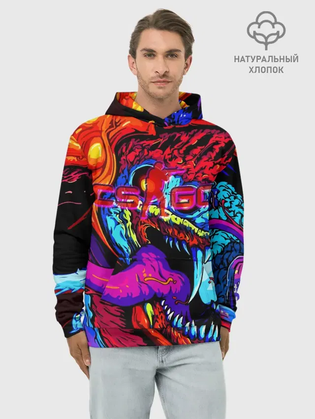 Худи мужской базовый хлопок с принтом «Counter-Strike — HYPER BEAST — CS GO»
