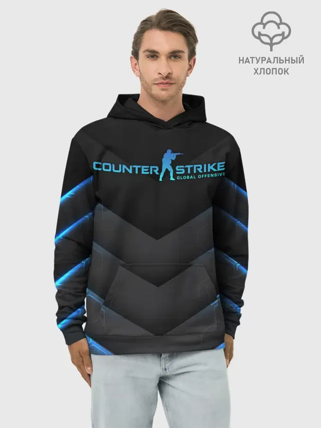 Худи мужской базовый хлопок с принтом «Counter-Strike»