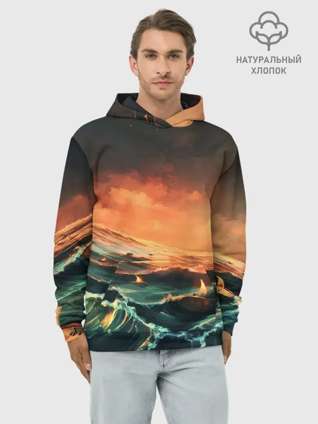Фэнтези море корабли закат