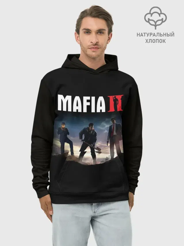 Худи мужской базовый хлопок с принтом «Разные игры — Mafia II:Definitive Edition»