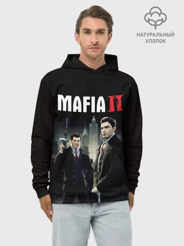 Худи мужской базовый хлопок с принтом «Разные игры — Mafia II:Definitive Edition»