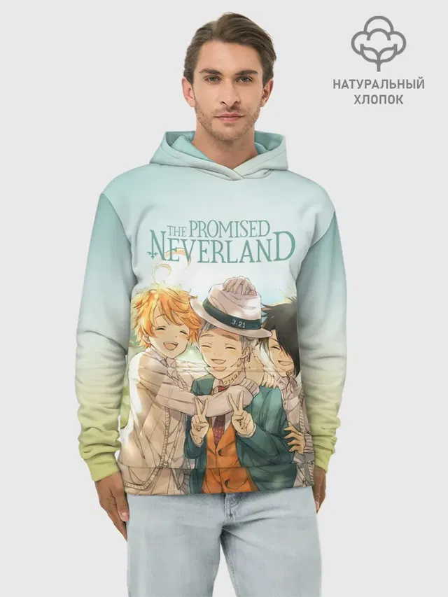 Худи мужской базовый хлопок с принтом «Norman — The Promised Neverland»