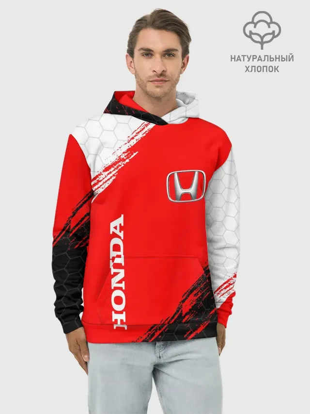 Худи мужской базовый хлопок с принтом «Honda»