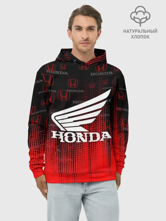 Худи мужской базовый хлопок с принтом «Honda»