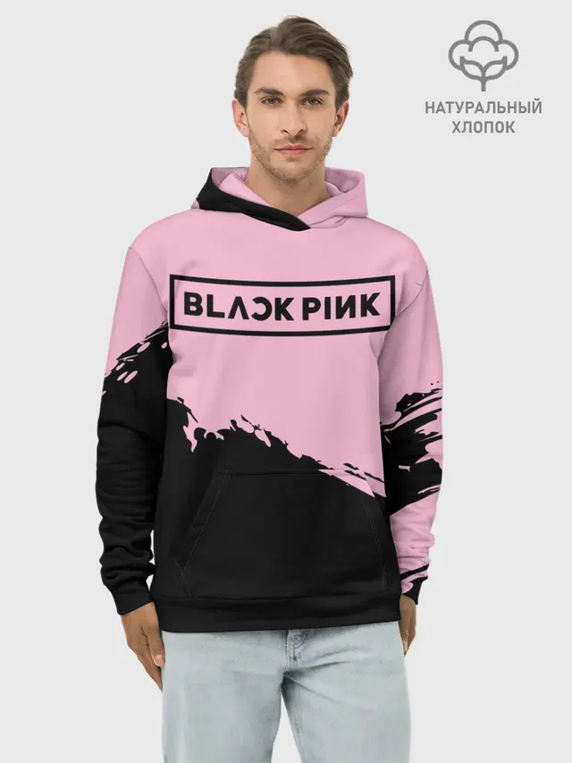Худи мужской базовый хлопок с принтом «BlackPink»