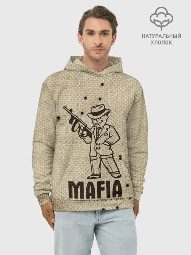 Худи мужской базовый хлопок с принтом «Разные игры — Mafia 2»