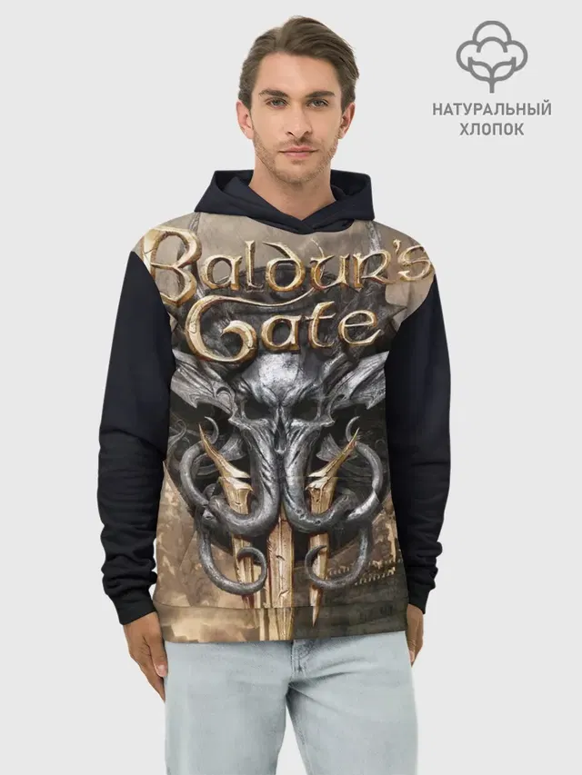 Худи мужской базовый хлопок с принтом «Baldur’s Gate — baldurs gate 3»