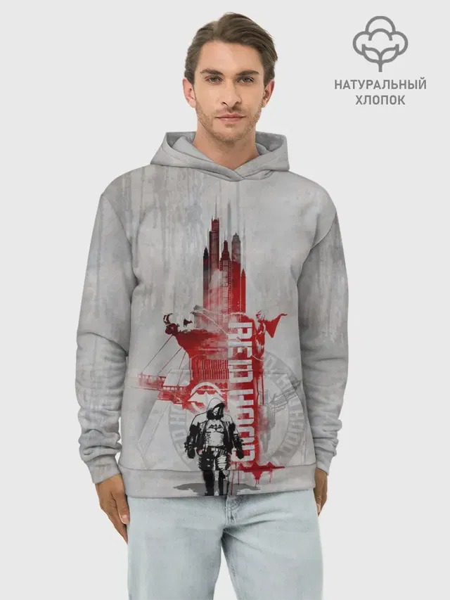 Худи мужской базовый хлопок с принтом «Batman Arkham Knight — Red Hood»