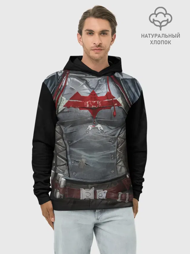 Худи мужской базовый хлопок с принтом «Batman Arkham Knight — Red Hood»