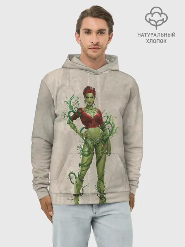 Худи мужской базовый хлопок с принтом «Batman Arkham Knight — Poison Ivy»