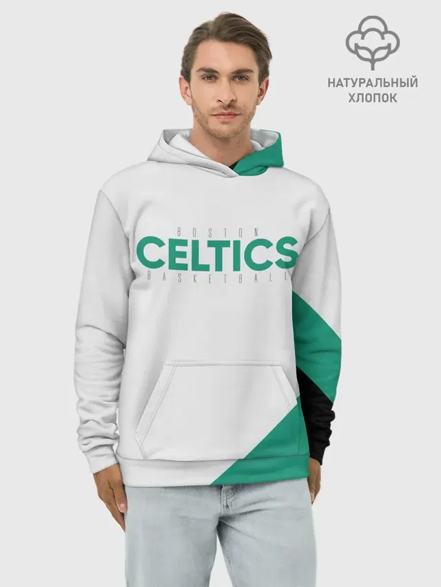 Худи мужской базовый хлопок с принтом «НБА — BOSTON CELTICS»