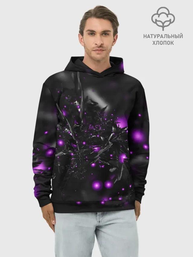 Худи мужской базовый хлопок с принтом «Abstract art — ABSTRACTION»