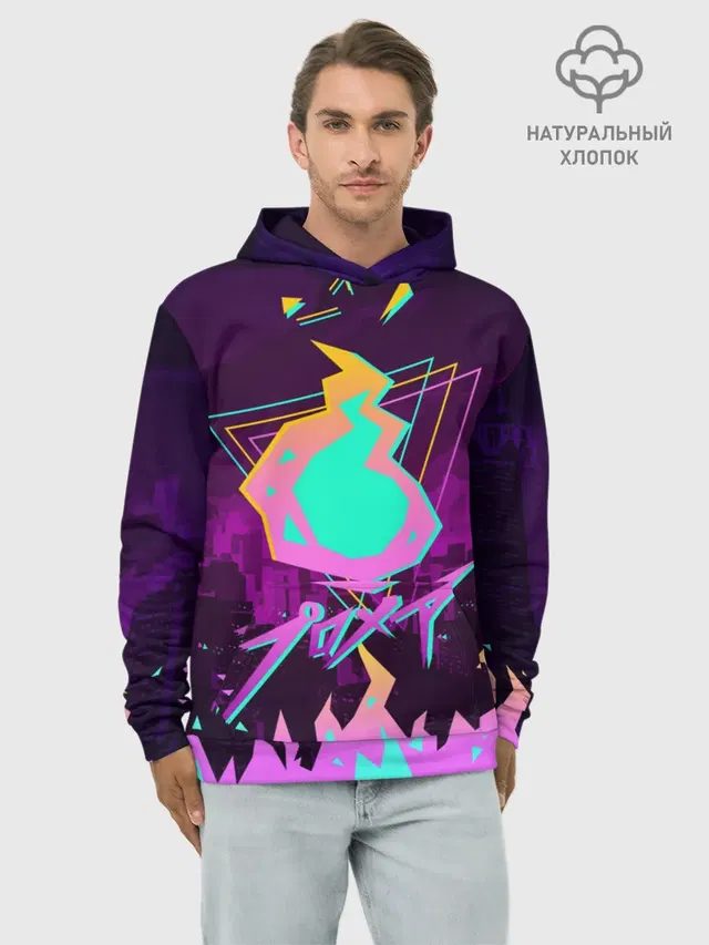 Худи мужской базовый хлопок с принтом «Промар — PROMARE»