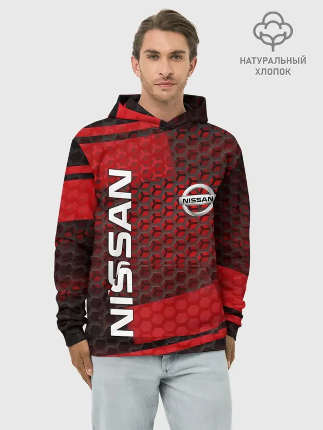 Худи мужской базовый хлопок с принтом «Nissan emblem»