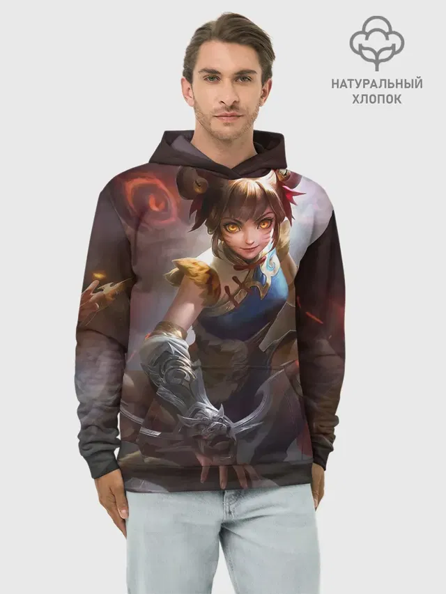 Худи мужской базовый хлопок с принтом «Разные игры — mobile legends»