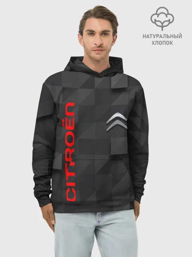 Худи мужской базовый хлопок с принтом «Citroën»