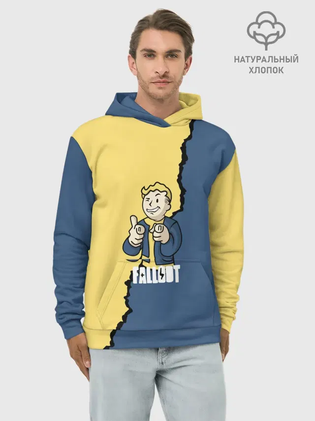 Худи мужской базовый хлопок с принтом «Fallout logo boy»