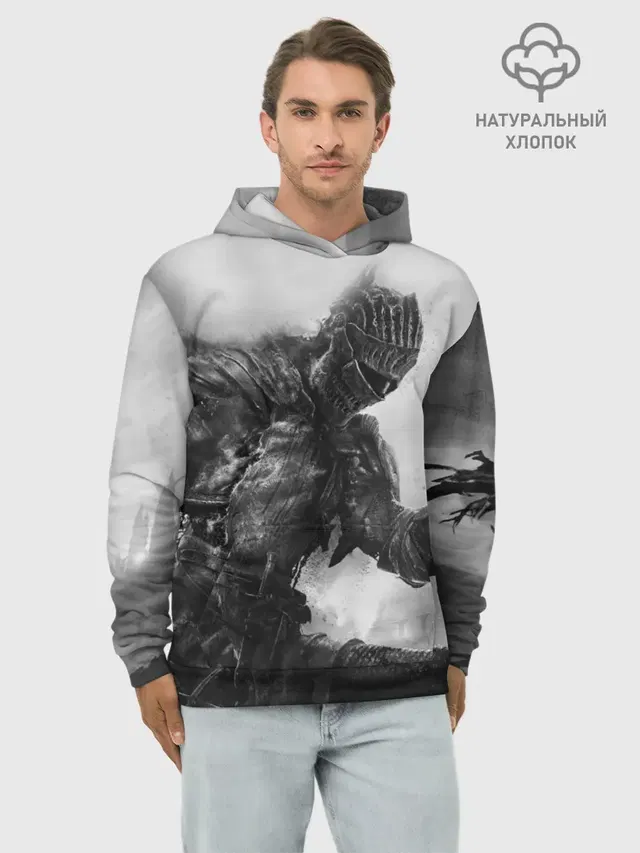 Худи мужской базовый хлопок с принтом «Разные игры — DARK SOULS»