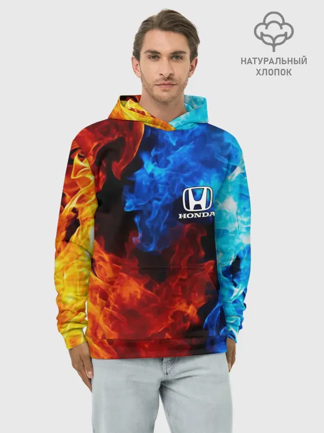 Худи мужской базовый хлопок с принтом «Honda»