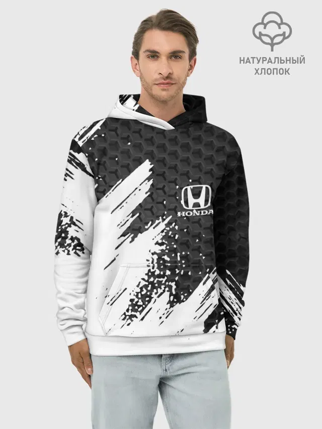 Худи мужской базовый хлопок с принтом «Honda»