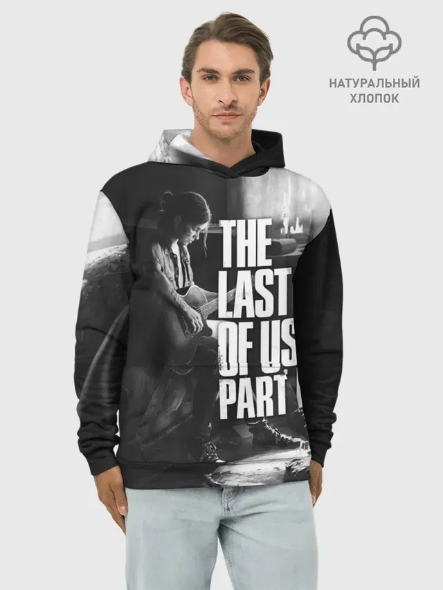 Худи мужской базовый хлопок с принтом «Ellie — the last of us part 2 — tlou2»