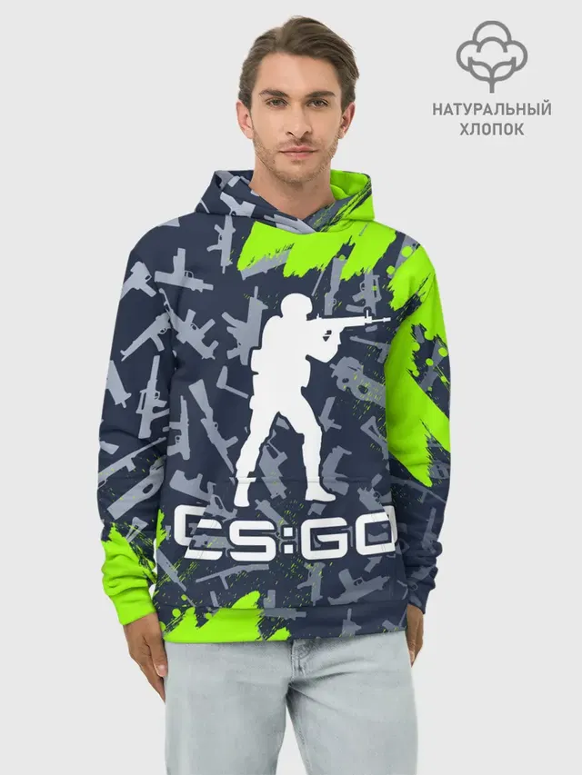 Худи мужской базовый хлопок с принтом «Counter-Strike — CS GO»