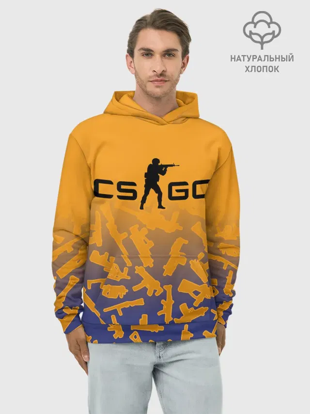 Худи мужской базовый хлопок с принтом «Counter-Strike — CS GO»