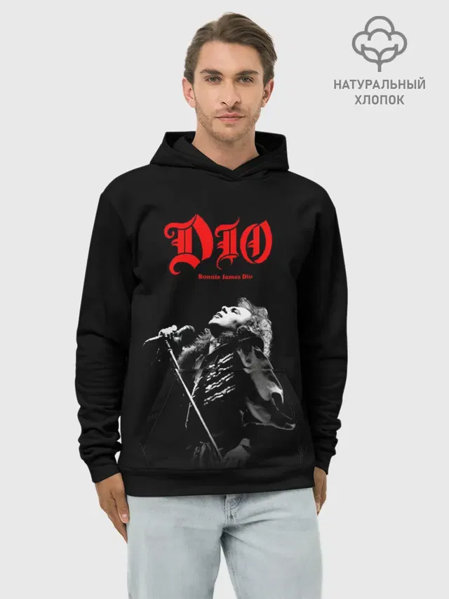 Худи мужской базовый хлопок с принтом «Разный рок — Dio #6»