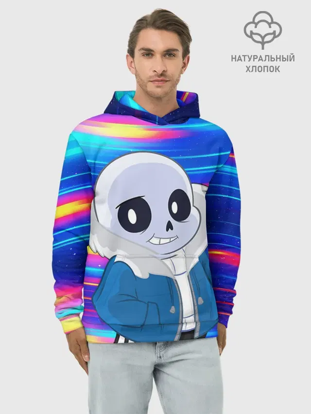 Худи мужской базовый хлопок с принтом «Sans undertale Санс»