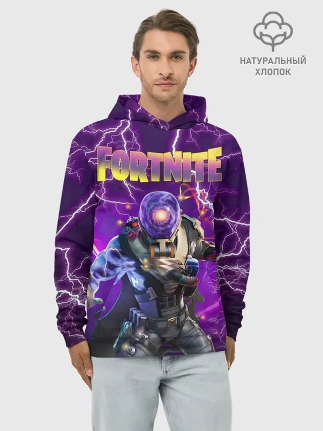 Худи мужской базовый хлопок с принтом «Фортнайт — Fortnite Cyclo Outfit»