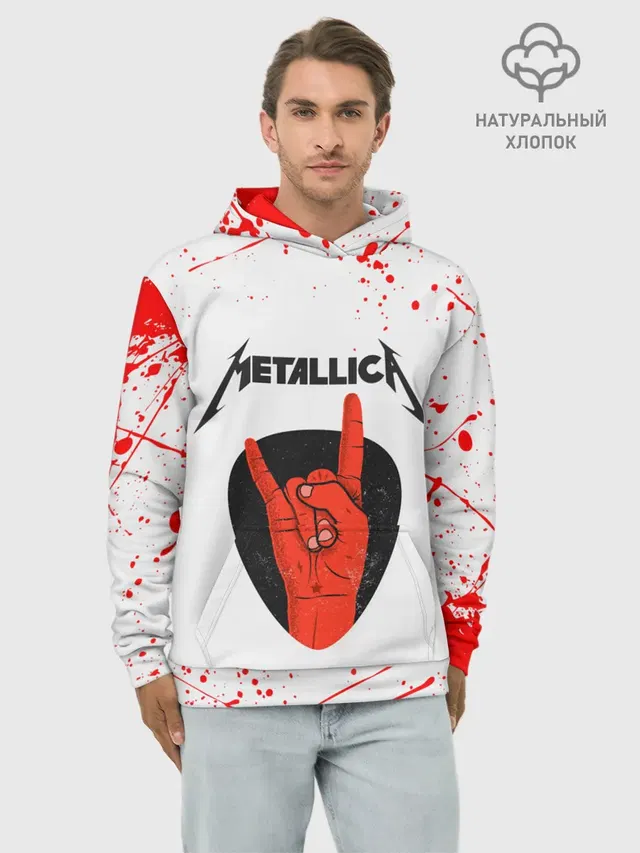 Худи мужской базовый хлопок с принтом «Metallica»