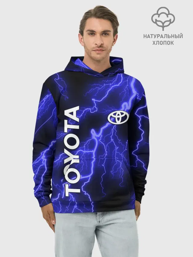 Худи мужской базовый хлопок с принтом «Toyota»