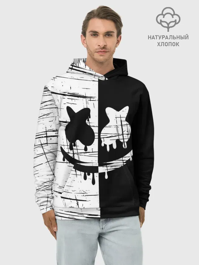 Худи мужской базовый хлопок с принтом «Фортнайт — FORTNITE MARSHMELLO.»