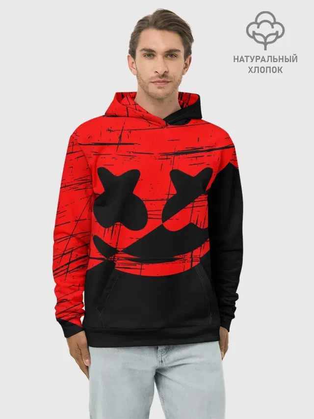Худи мужской базовый хлопок с принтом «Фортнайт — FORTNITE MARSHMELLO.»