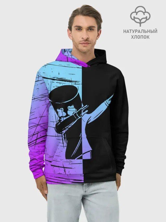 Худи мужской базовый хлопок с принтом «Фортнайт — FORTNITE MARSHMELLO.»