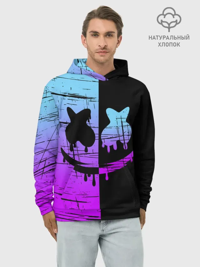 Худи мужской базовый хлопок с принтом «Фортнайт — FORTNITE MARSHMELLO.»